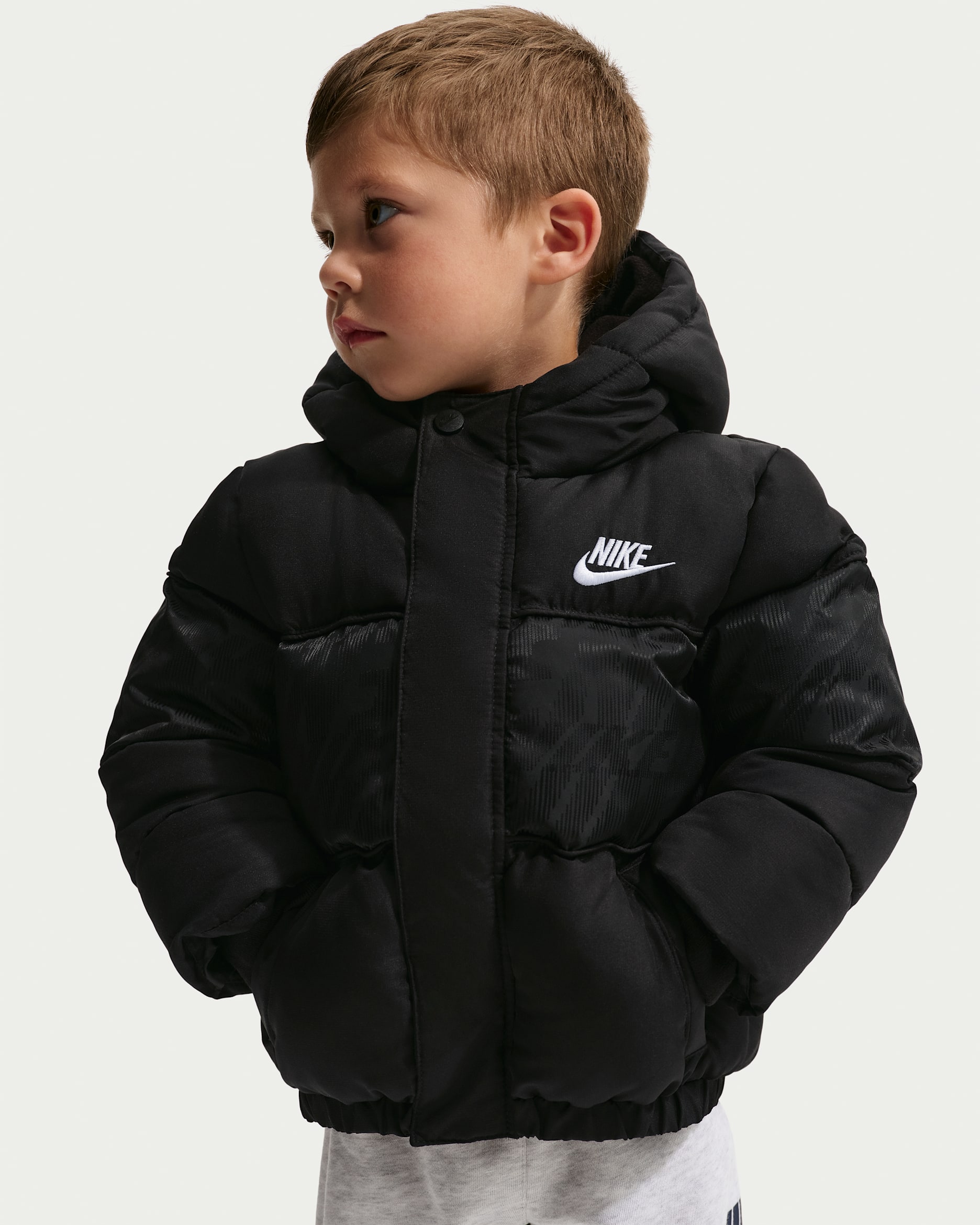 Nike Toddler Jacquard Logo Mixed Media Puffer Jacket. Nike.com